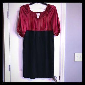 Plus Size Cocktail Dress Ruby Red and Black